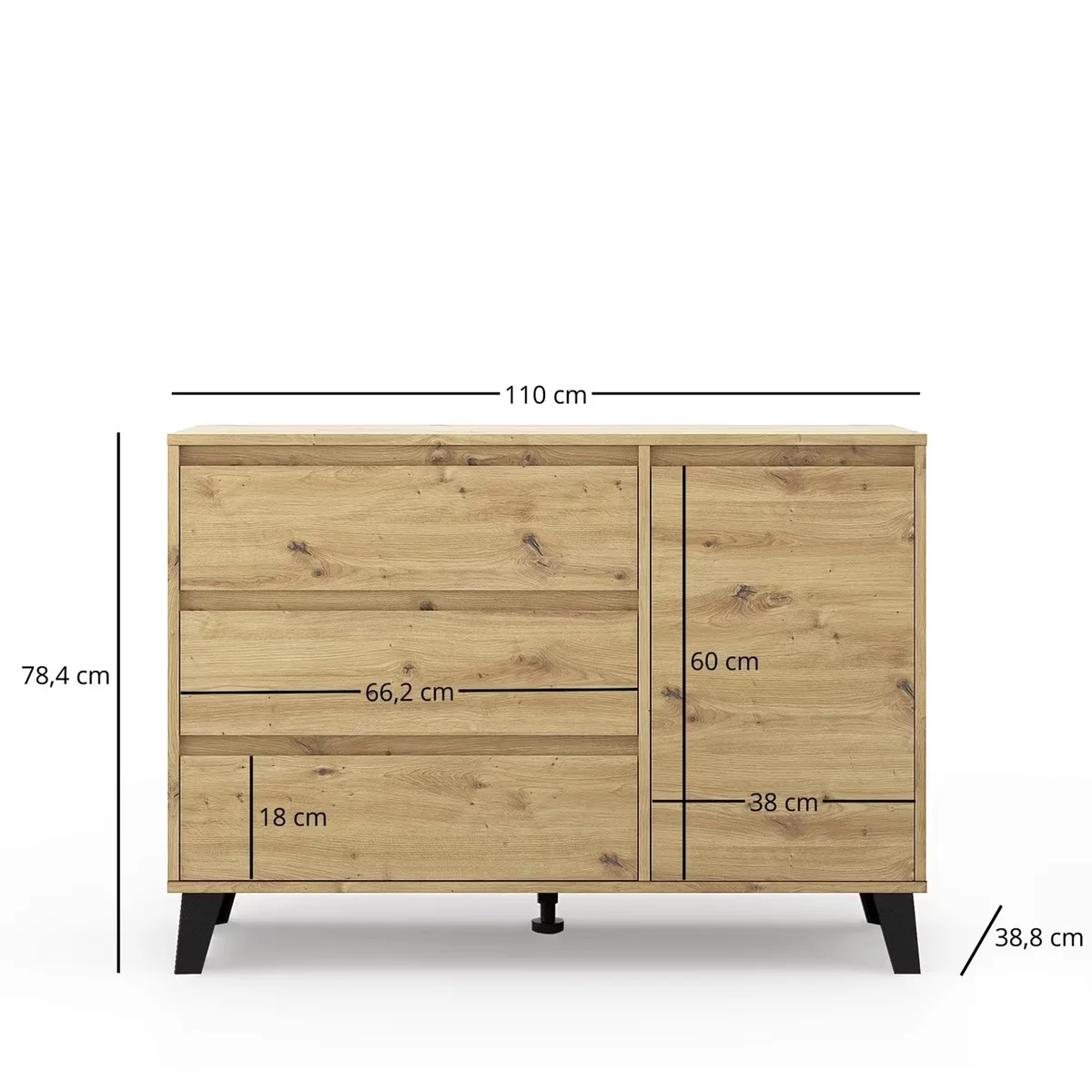 Komoda BORG 1d3s dąb artisan [N] (v.3) | Mebelbos — zdjęcie 5