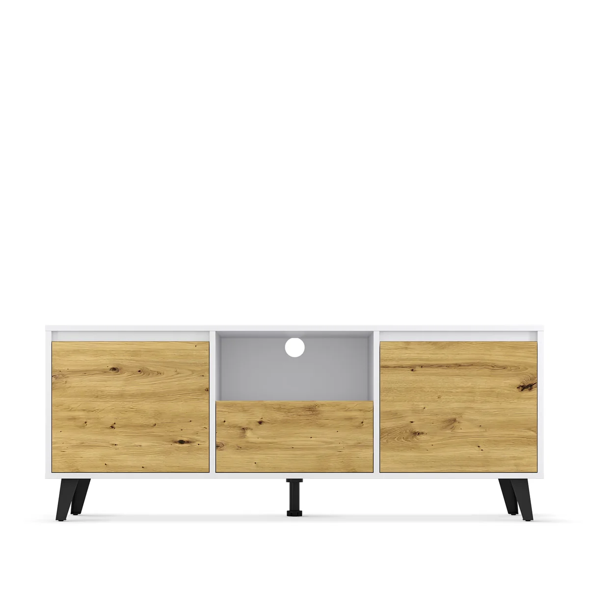 Szafka BORG RTV 2d1s biały / dąb artisan | Mebelbos