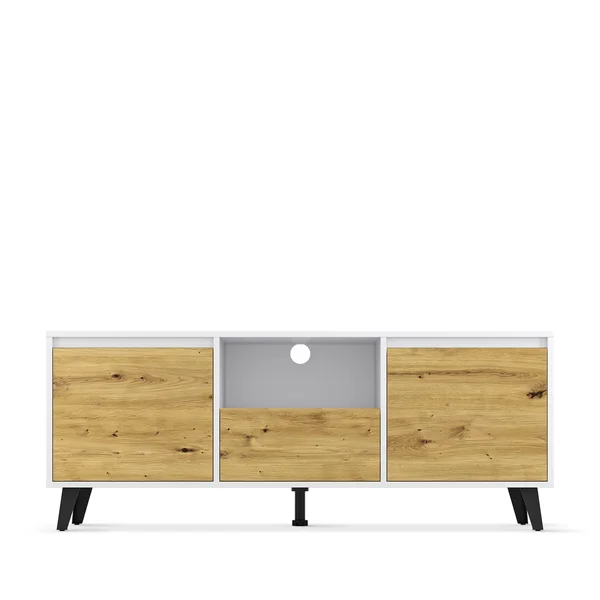 Szafka BORG RTV 2d1s biały / dąb artisan | Mebelbos