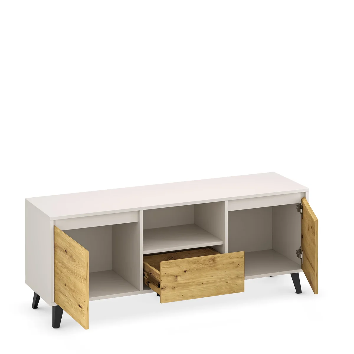 Szafka BORG RTV 2d1s kaszmir / dąb artisan | Mebelbos — zdjęcie 4 Szafka BORG RTV 2d1s kaszmir / dąb artisan | Mebelbos — zdjęcie 4