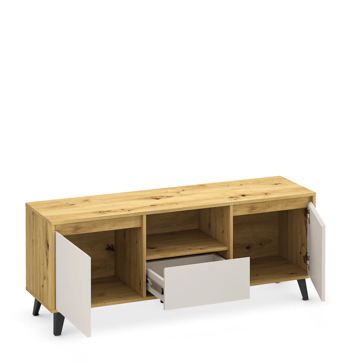 Szafka BORG RTV 2d1s dąb artisan / kaszmir | Mebelbos — zdjęcie 4