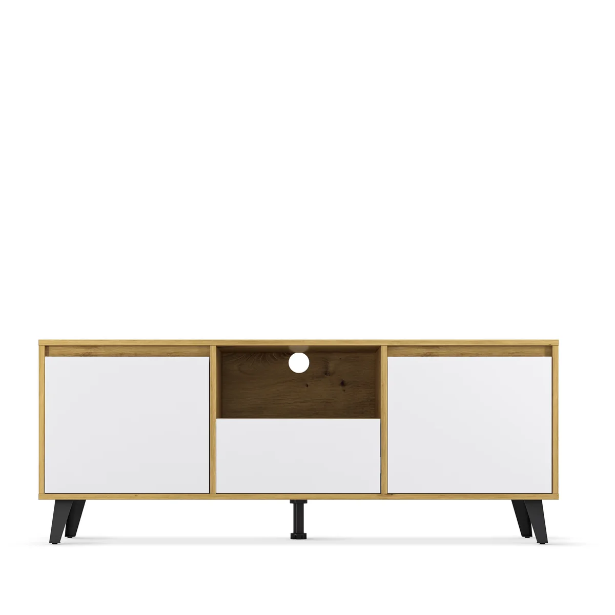 Szafka BORG RTV 2d1s dąb artisan / biały | Mebelbos Szafka BORG RTV 2d1s dąb artisan / biały | Mebelbos