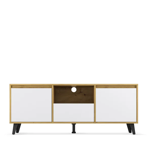 Szafka BORG RTV 2d1s dąb artisan / biały | Mebelbos