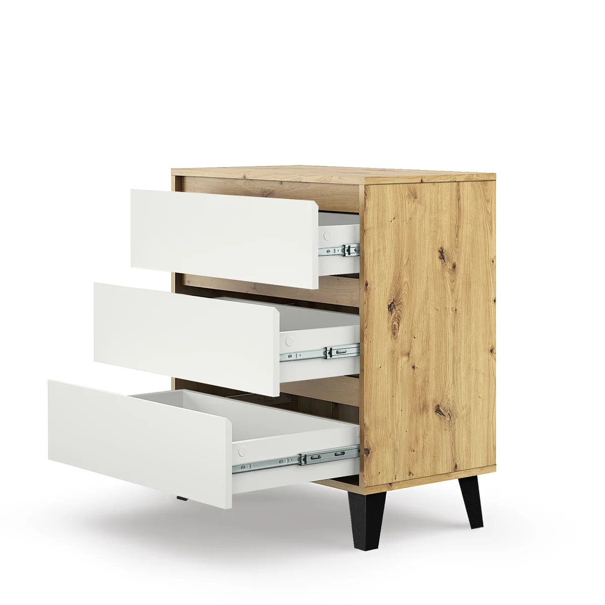 Komoda BORG 3s/70 dąb artisan / biały | Mebelbos — zdjęcie 7 Komoda BORG 3s/70 dąb artisan / biały | Mebelbos — zdjęcie 7