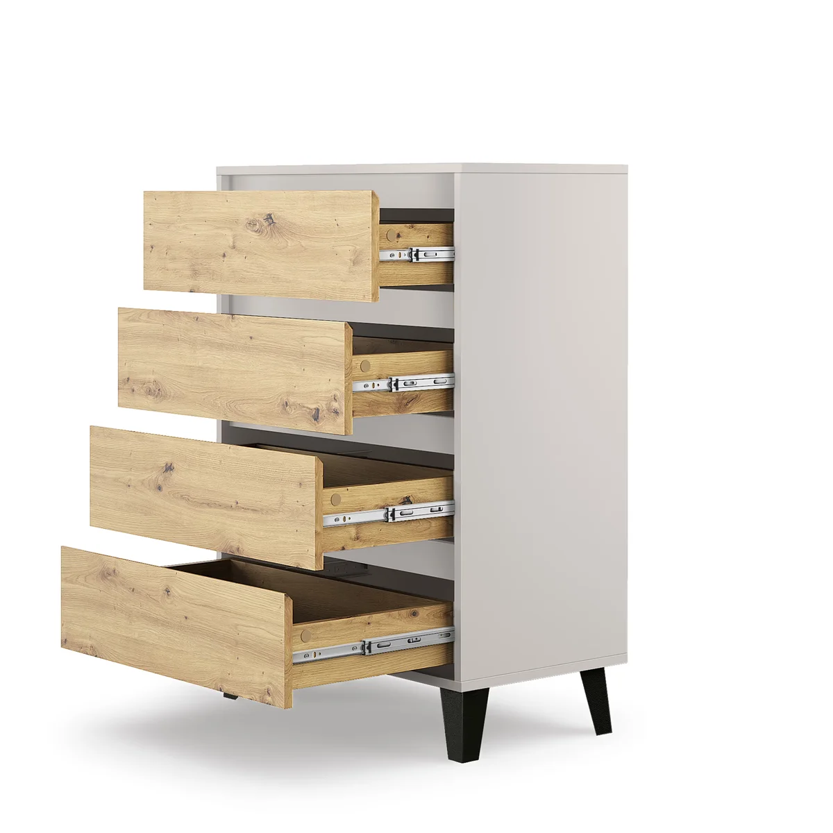 Komoda BORG 4s/70 kaszmir / dąb artisan | Mebelbos — zdjęcie 6 Komoda BORG 4s/70 kaszmir / dąb artisan | Mebelbos — zdjęcie 6