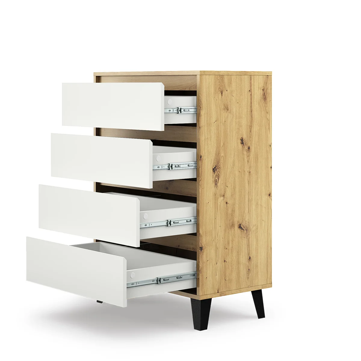 Komoda BORG 4s/70 dąb artisan / biały | Mebelbos — zdjęcie 6 Komoda BORG 4s/70 dąb artisan / biały | Mebelbos — zdjęcie 6