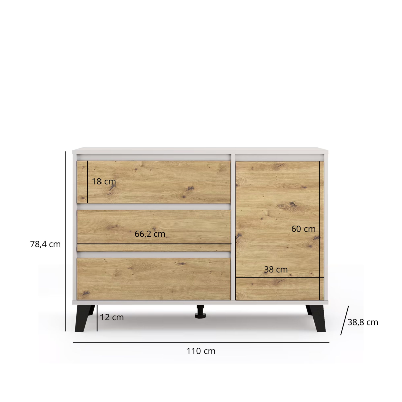 Komoda BORG 1d3s kaszmir / dąb artisan | Mebelbos — zdjęcie 6 Komoda BORG 1d3s kaszmir / dąb artisan | Mebelbos — zdjęcie 6