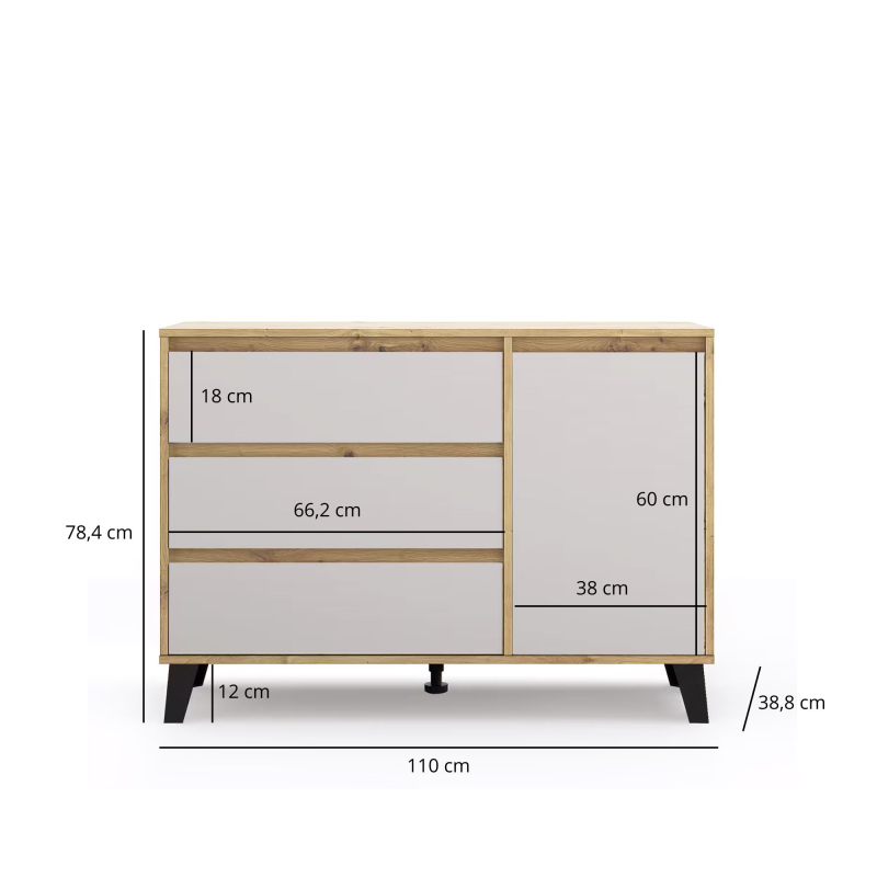 Komoda BORG 1d3s dąb artisan / kaszmir | Mebelbos — zdjęcie 6 Komoda BORG 1d3s dąb artisan / kaszmir | Mebelbos — zdjęcie 6