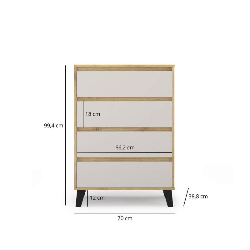 Komoda BORG 3s/70 dąb artisan / kaszmir | Mebelbos — zdjęcie 6 Komoda BORG 3s/70 dąb artisan / kaszmir | Mebelbos — zdjęcie 6