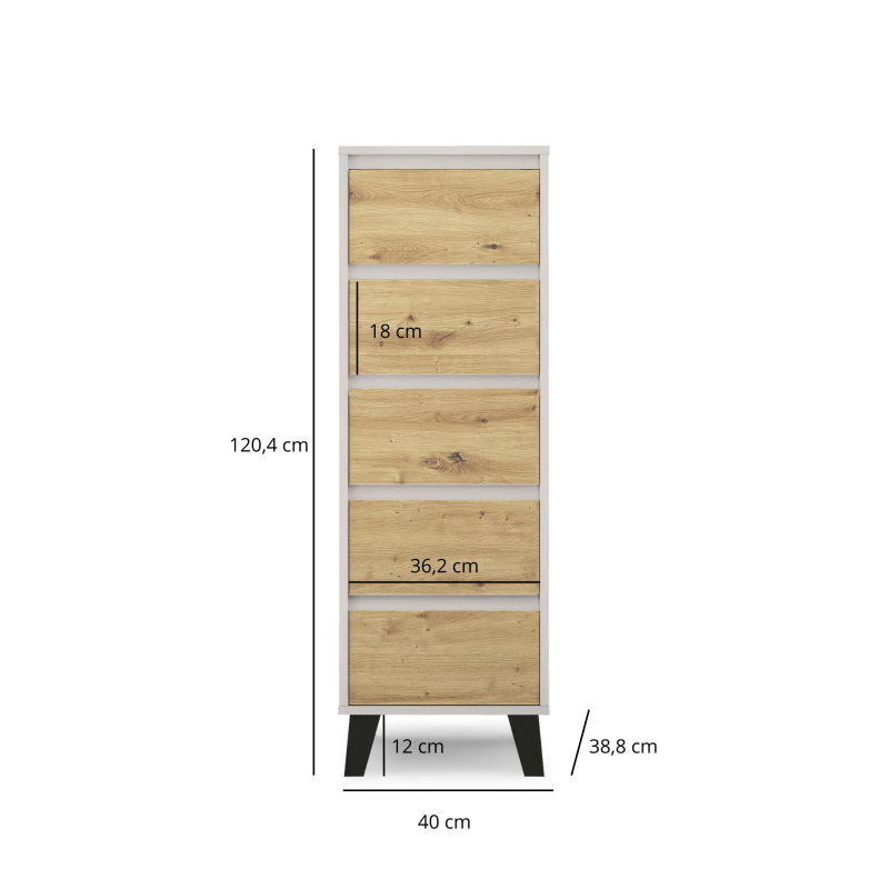 Komoda BORG 5s/40 kaszmir / dąb artisan | Mebelbos — zdjęcie 4