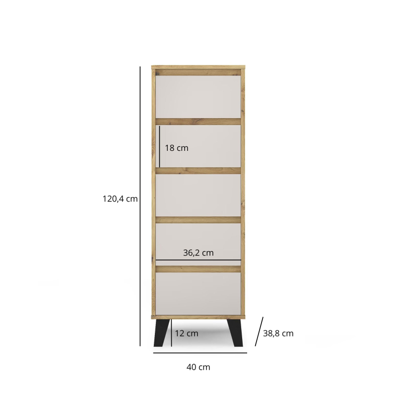 Komoda BORG 5s/40 dąb artisan / kaszmir | Mebelbos — zdjęcie 4