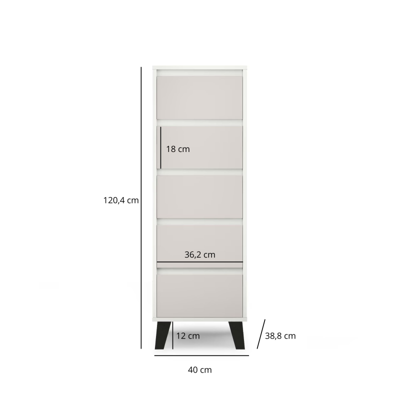 Komoda BORG 5s/40 biały / kaszmir | Mebelbos — zdjęcie 4