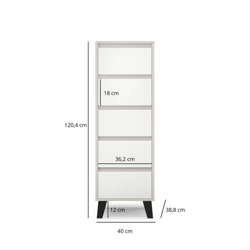 Komoda BORG 5s/40 kaszmir / biały | Mebelbos — zdjęcie 4
