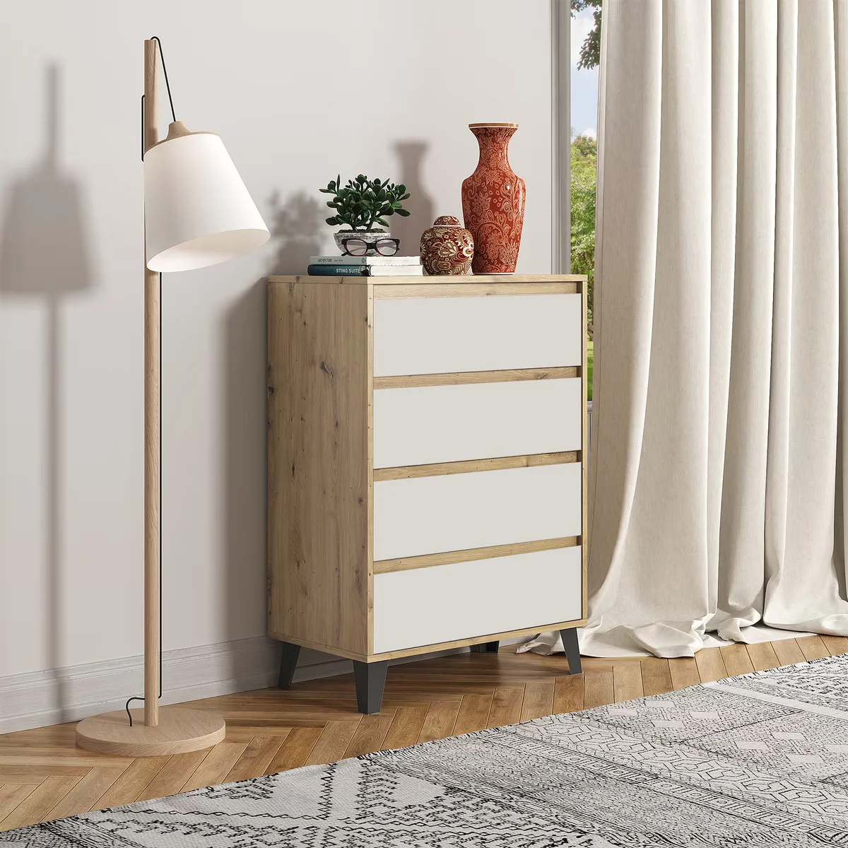 Komoda BORG 4s/70 dąb artisan / kaszmir | Mebelbos — zdjęcie 3 Komoda BORG 4s/70 dąb artisan / kaszmir | Mebelbos — zdjęcie 3