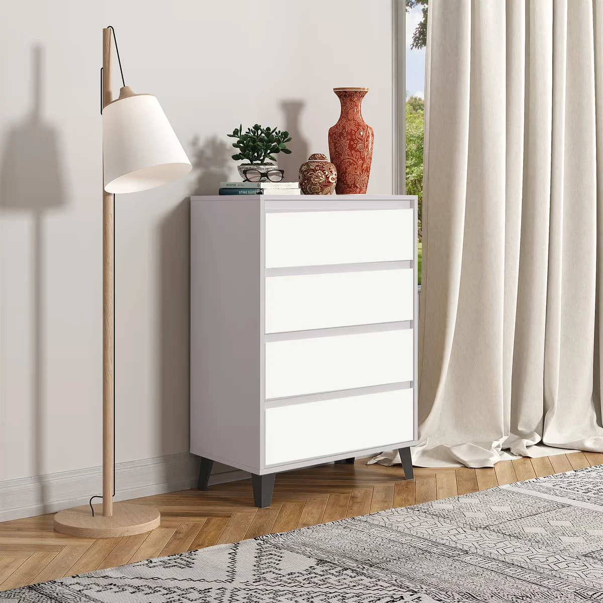 Komoda BORG 4s/70 kaszmir / biały | Mebelbos — zdjęcie 3 Komoda BORG 4s/70 kaszmir / biały | Mebelbos — zdjęcie 3