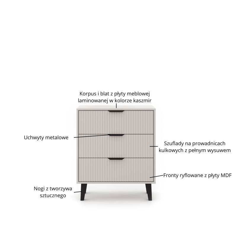 Komoda BORG DUO 3s kaszmir | Mebelbos — zdjęcie 6