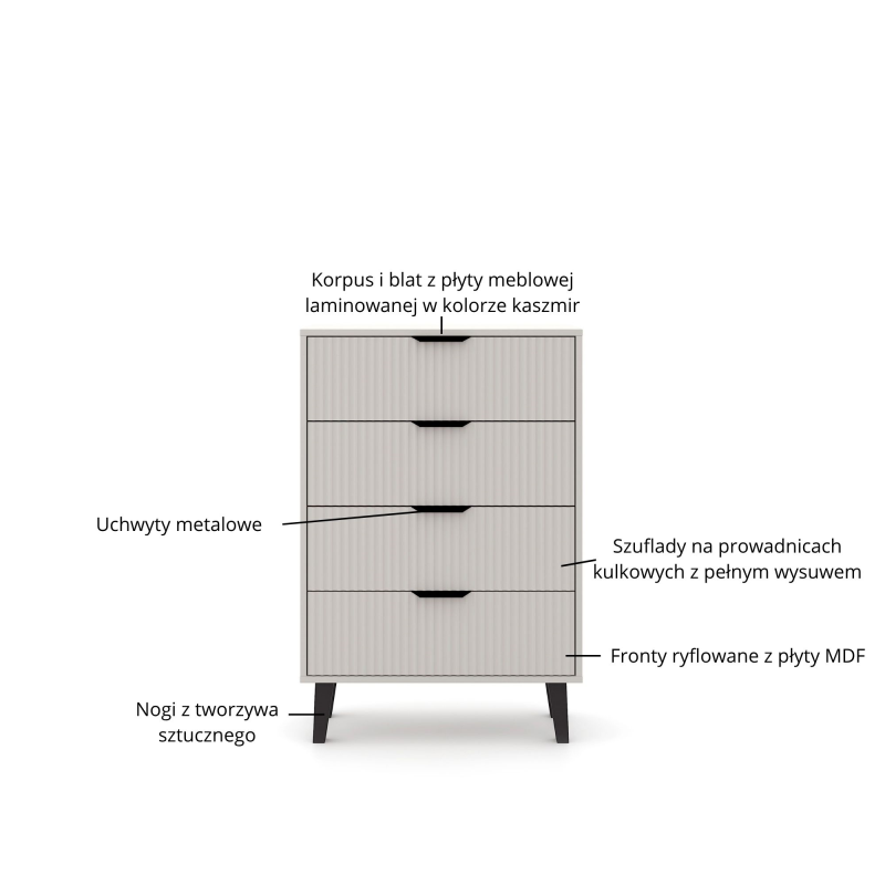 Komoda BORG DUO 4s kaszmir | Mebelbos — zdjęcie 7