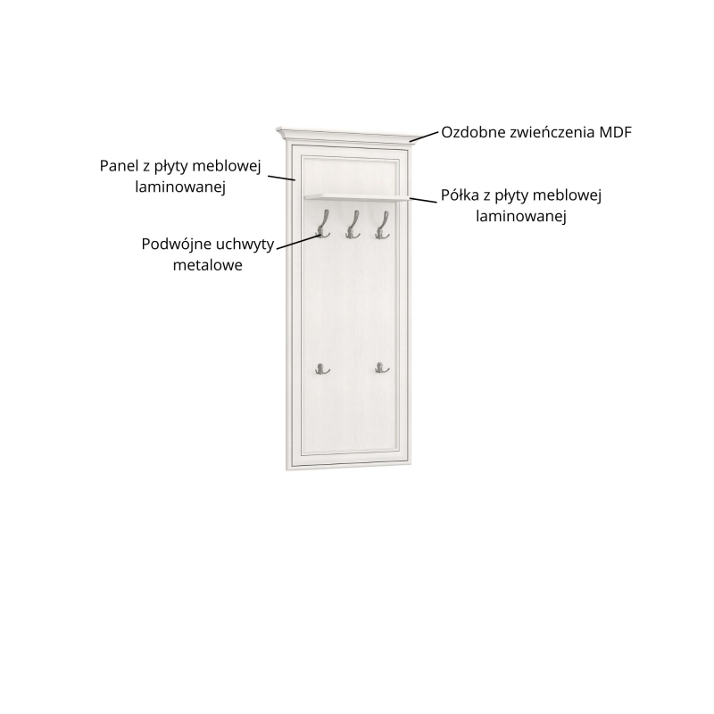 Panel TIFFANY II przedpokojowy fineline crema | Mebelbos — zdjęcie 4