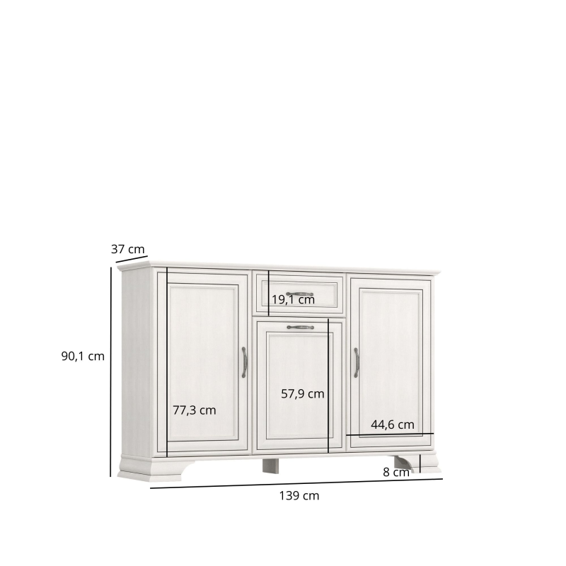 Komoda TIFFANY II 3d1s fineline crema | Mebelbos — zdjęcie 3