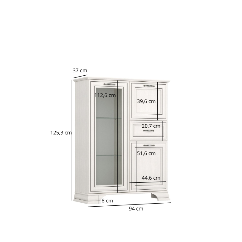 Komoda TIFFANY II z barkiem 1d1w1s1b fineline crema | Mebelbos — zdjęcie 3 Komoda TIFFANY II z barkiem 1d1w1s1b fineline crema | Mebelbos — zdjęcie 3