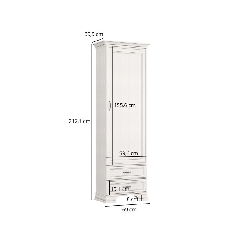 Regał TIFFANY II 1d2s fineline crema | Mebelbos — zdjęcie 4