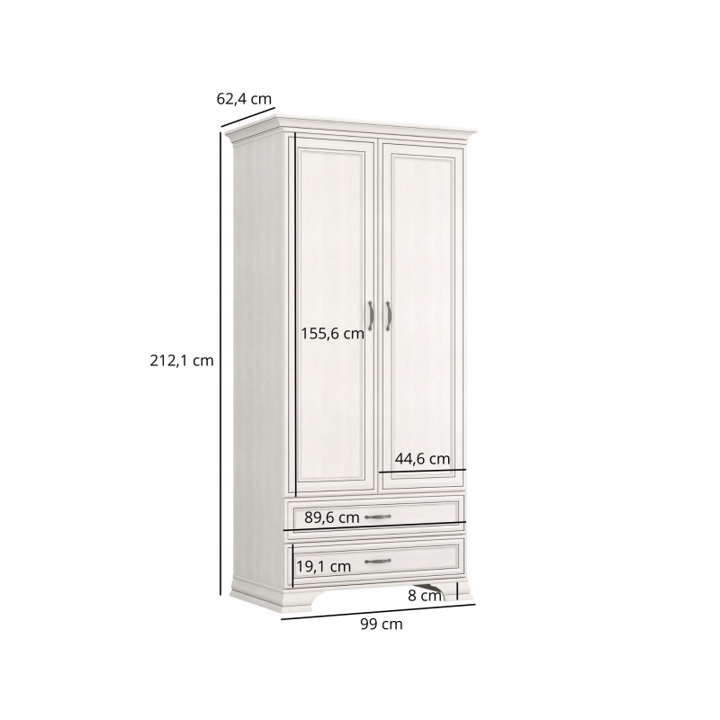 Szafa TIFFANY II 2d2s fineline crema | Mebelbos — zdjęcie 3 Szafa TIFFANY II 2d2s fineline crema | Mebelbos — zdjęcie 3
