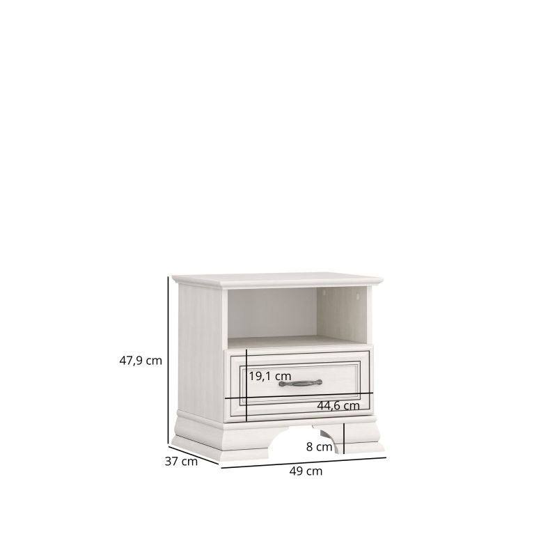 Szafka TIFFANY II nocna 1s fineline crema | Mebelbos — zdjęcie 3 Szafka TIFFANY II nocna 1s fineline crema | Mebelbos — zdjęcie 3