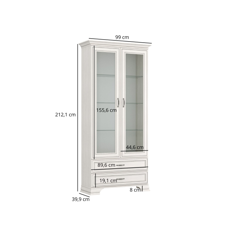 Witryna TIFFANY II 2w2s fineline crema | Mebelbos — zdjęcie 3
