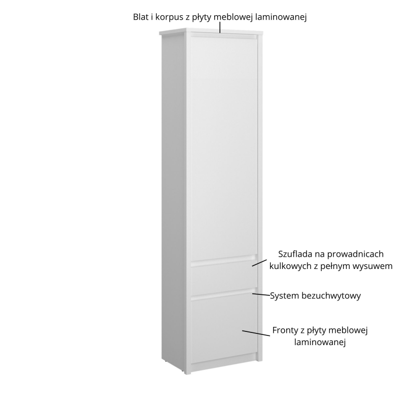 Regał ERDEN 2d1s biały | Mebelbos — zdjęcie 5