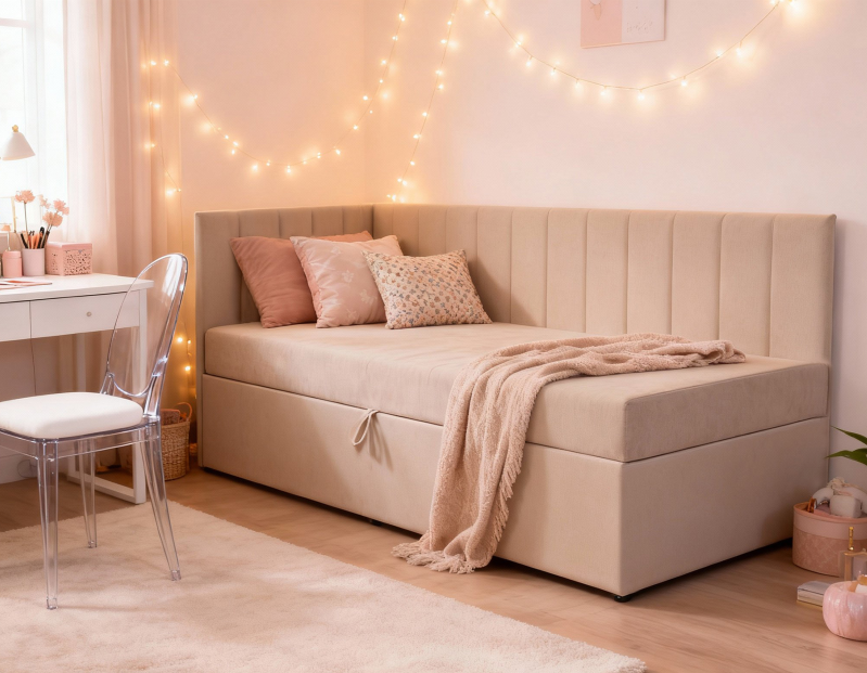 Tapczan CROPP Uttario Velvet 2976 beż | Mebelbos — zdjęcie 4