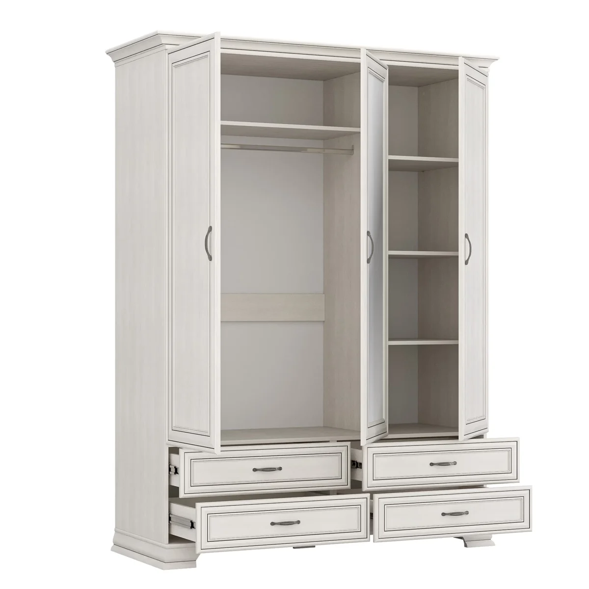 Szafa TIFFANY II z lustrem 3d4s fineline crema | Mebelbos — zdjęcie 4