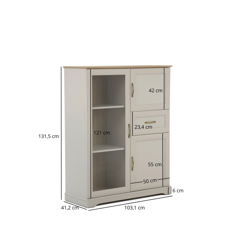 Witryna SORETTO niska 2d1w1s kaszmir / dąb harbor | Mebelbos — zdjęcie 6