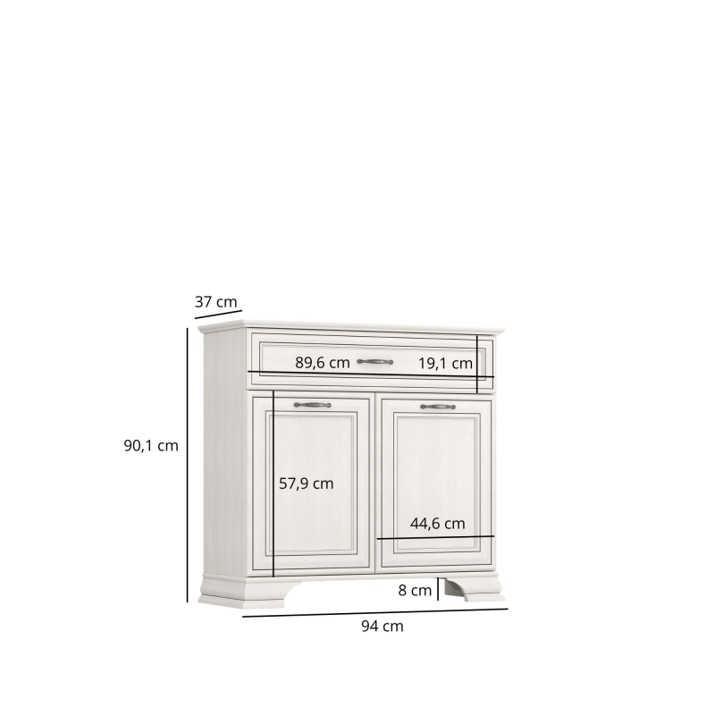 Komoda TIFFANY II 2d1s fineline crema | Mebelbos — zdjęcie 3