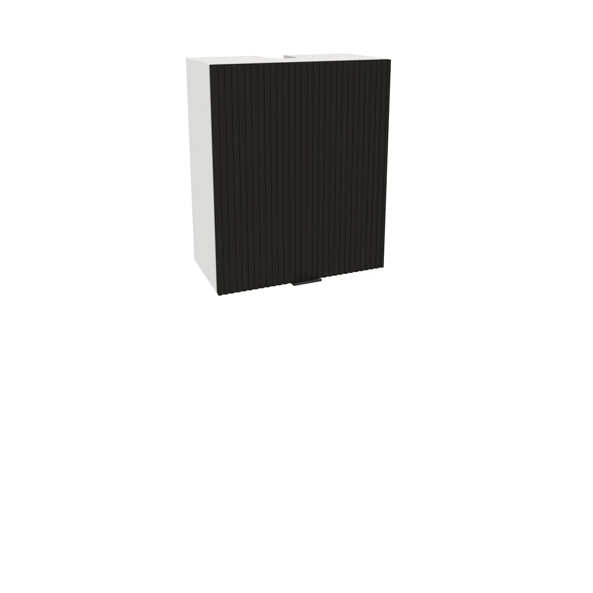 Szafka kuchenna BOSTON GOK-60 okap biały / Ryfla PVC czarny mat | Mebelbos