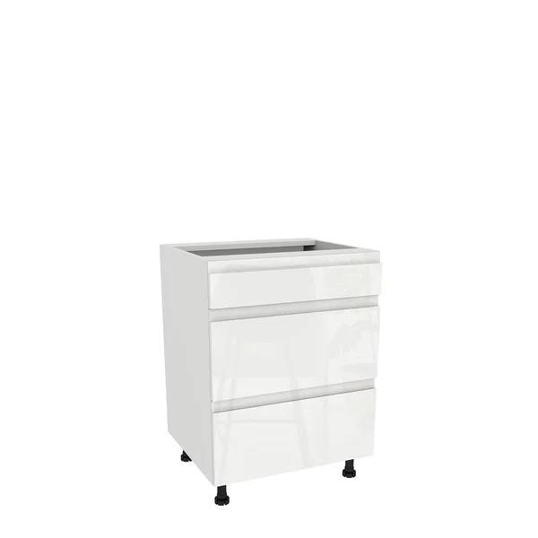 Szafka kuchenna BOSTON DSH-60-2W-1N biały / Tafla B akryl biały połysk | Mebelbos