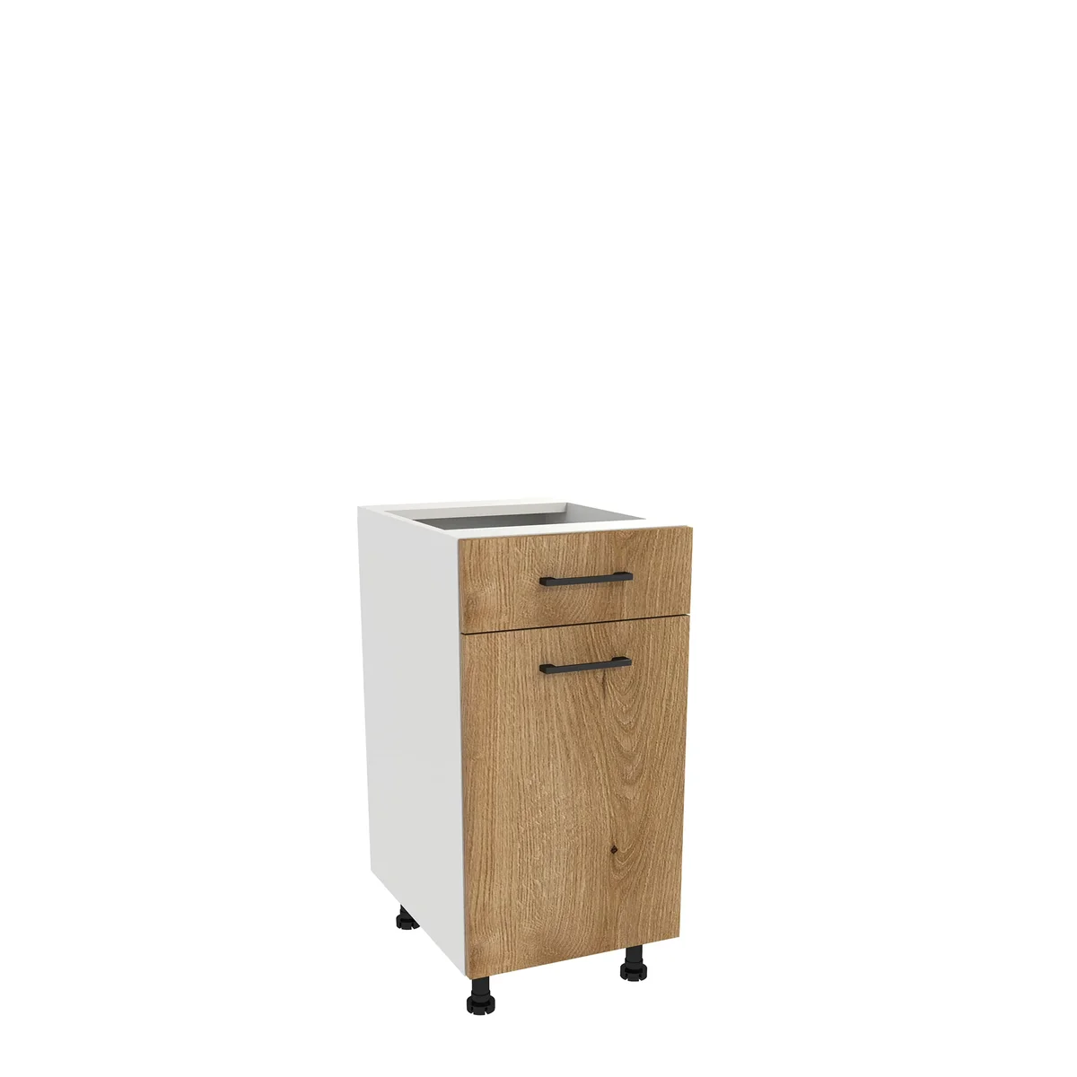 Szafka kuchenna BOSTON D1SH-40 biały / Tafla dąb evok | Mebelbos Szafka kuchenna BOSTON D1SH-40 biały / Tafla dąb evok | Mebelbos