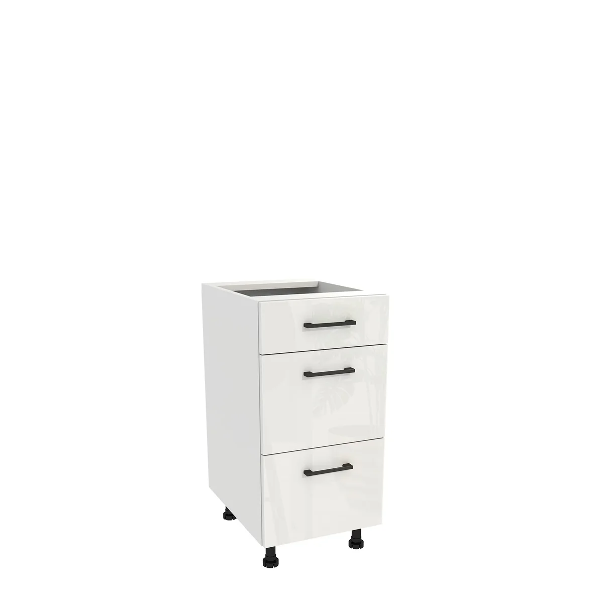 Szafka kuchenna BOSTON DSH-40-2W-1N biały / Tafla akryl biały połysk | Mebelbos