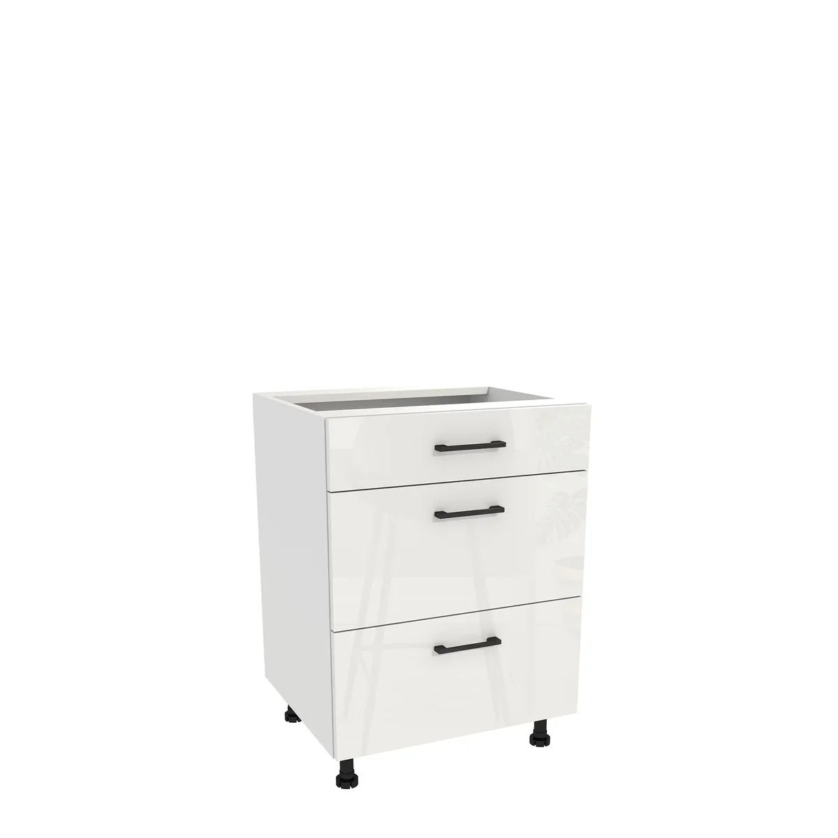 Szafka kuchenna BOSTON DSH-60-2W-1N biały / Tafla akryl biały połysk | Mebelbos