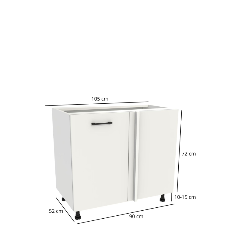 Szafka kuchenna BOSTON DNW-105 biały / Tafla biały | Mebelbos — zdjęcie 2