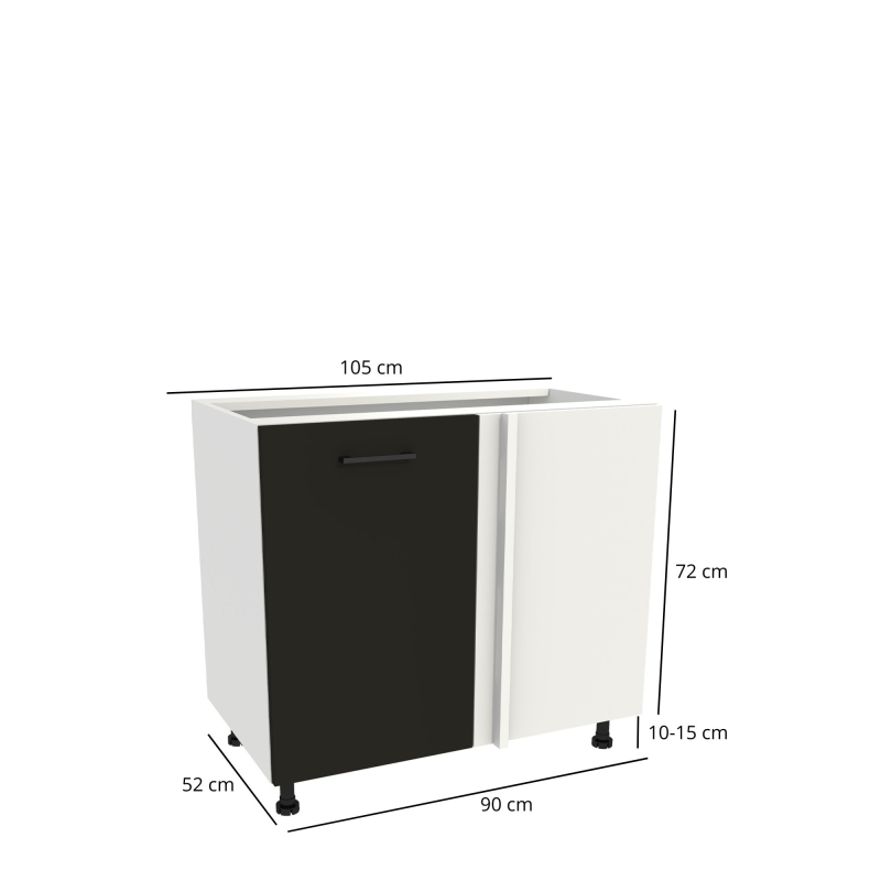 Szafka kuchenna BOSTON DNW-105 biały / Tafla czarny | Mebelbos — zdjęcie 2