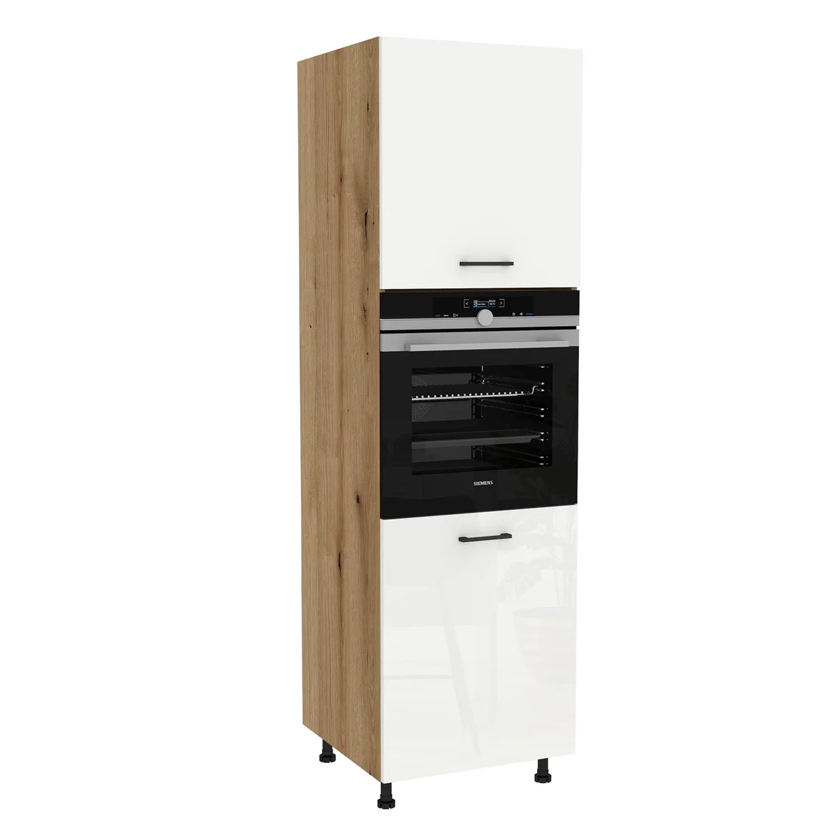 Szafka kuchenna BOSTON DP-60-197 dąb evok / Tafla akryl biały połysk | Mebelbos