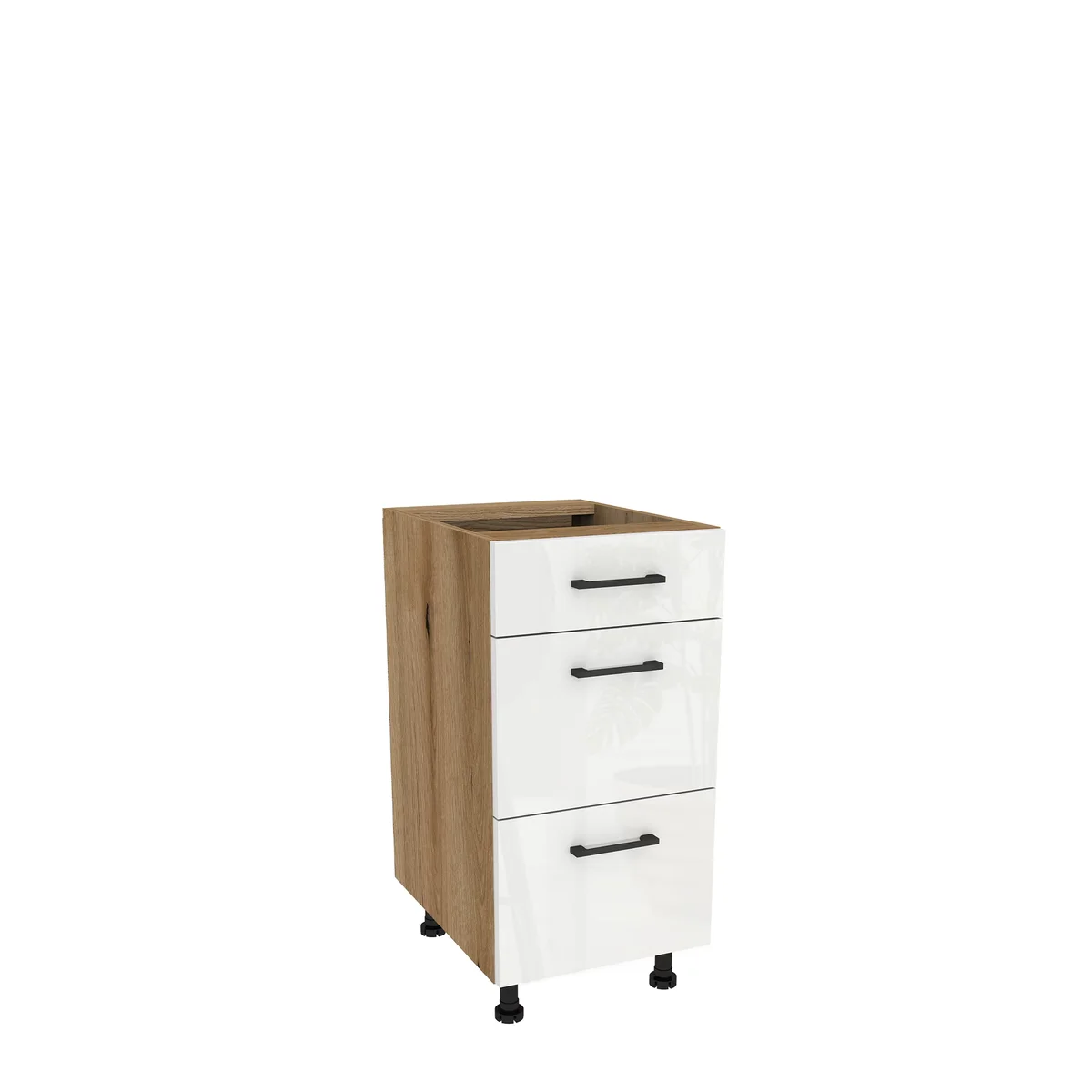 Szafka kuchenna BOSTON DSH-40-2W-1N dąb evok / Tafla akryl biały połysk | Mebelbos Szafka kuchenna BOSTON DSH-40-2W-1N dąb evok / Tafla akryl biały połysk | Mebelbos