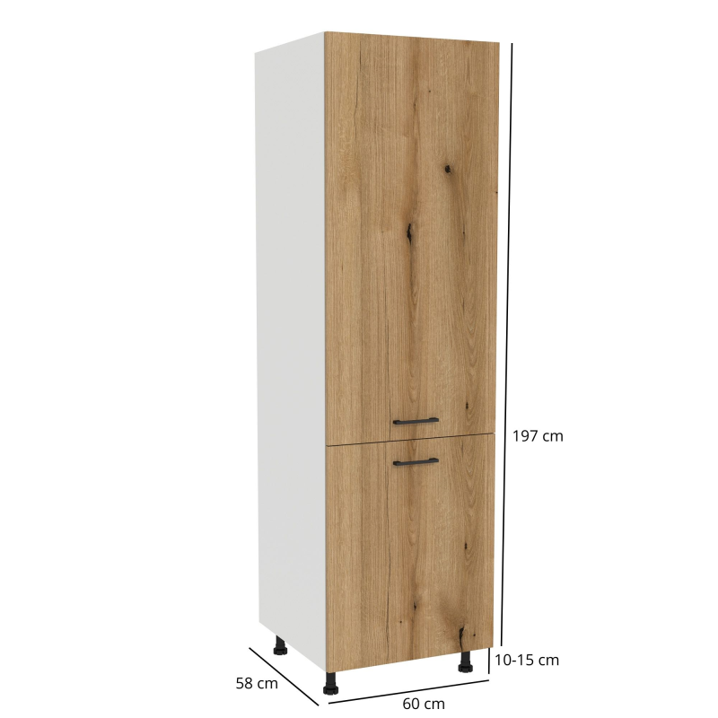 Szafka kuchenna BOSTON DL-60-197 biały / Tafla dąb evok | Mebelbos — zdjęcie 2
