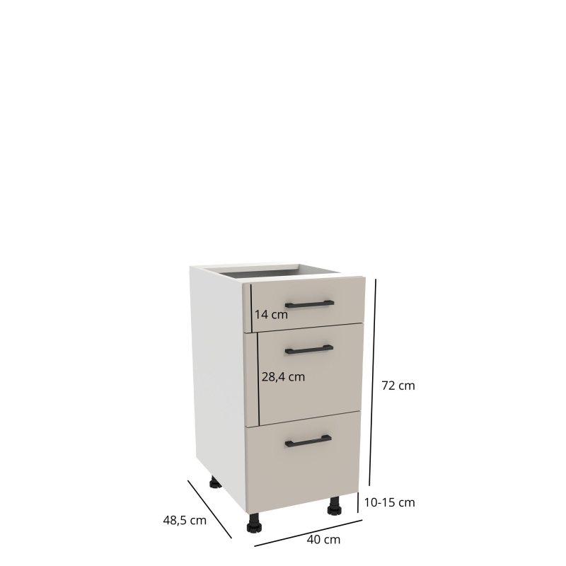 Szafka kuchenna BOSTON DSH-40-2W-1N biały / Tafla kaszmir | Mebelbos — zdjęcie 2 Szafka kuchenna BOSTON DSH-40-2W-1N biały / Tafla kaszmir | Mebelbos — zdjęcie 2