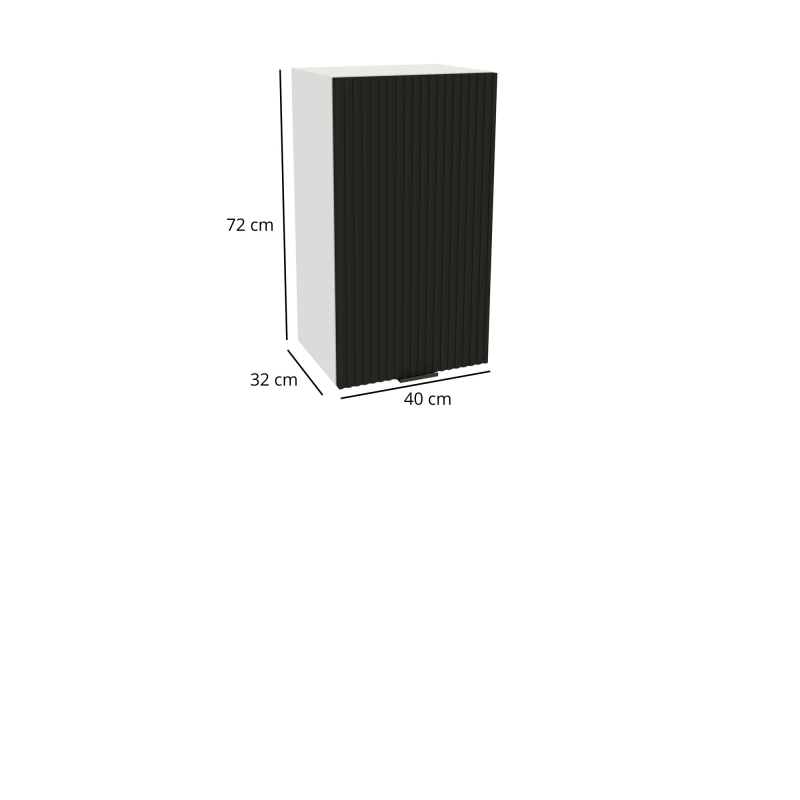 Szafka kuchenna BOSTON G-40 biały / Ryfla PVC czarny mat | Mebelbos — zdjęcie 2