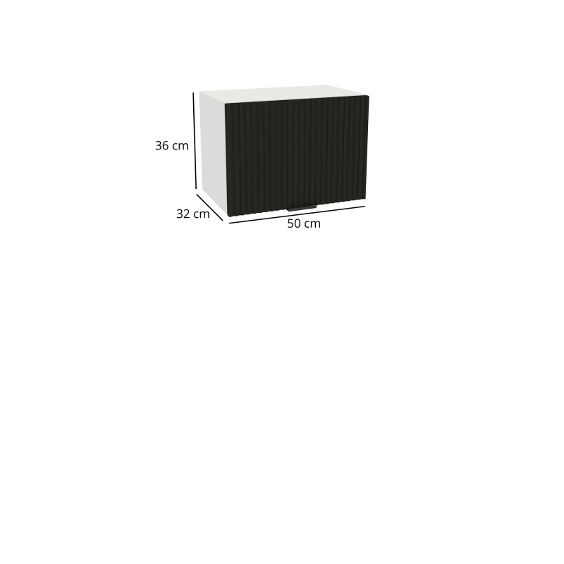 Szafka kuchenna BOSTON GO-50 biały / Ryfla PVC czarny mat | Mebelbos — zdjęcie 2