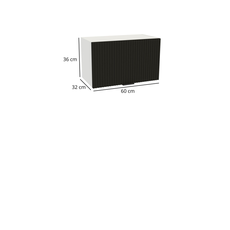 Szafka kuchenna BOSTON GO-60 biały / Ryfla PVC czarny mat | Mebelbos — zdjęcie 2