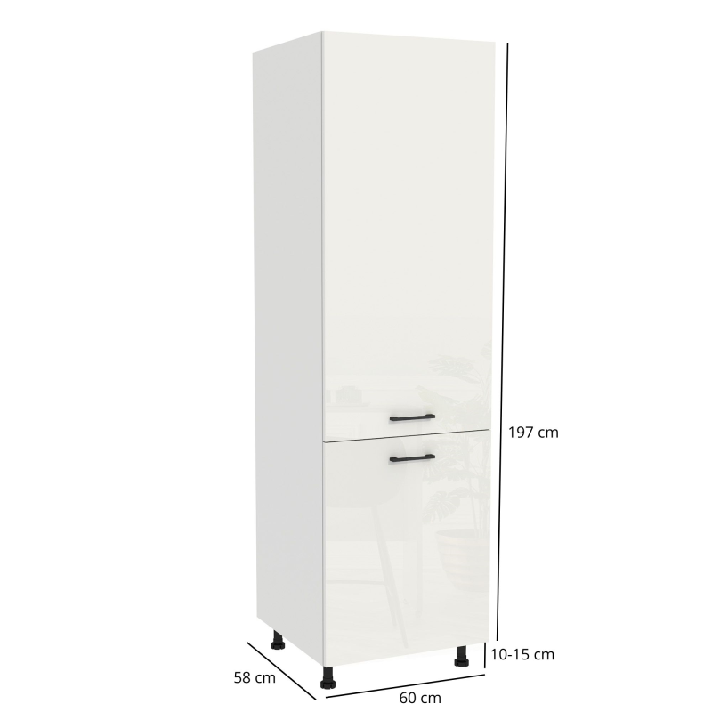 Szafka kuchenna BOSTON DL-60-197 biały / Tafla akryl biały połysk | Mebelbos — zdjęcie 2