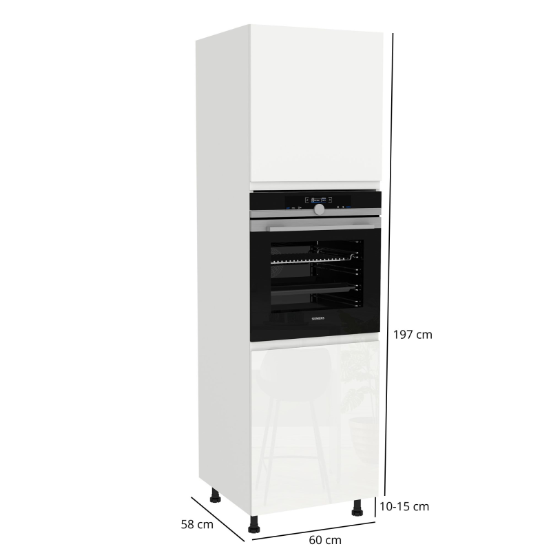 Szafka kuchenna BOSTON DP-60-197 biały / Tafla B akryl biały połysk | Mebelbos — zdjęcie 2