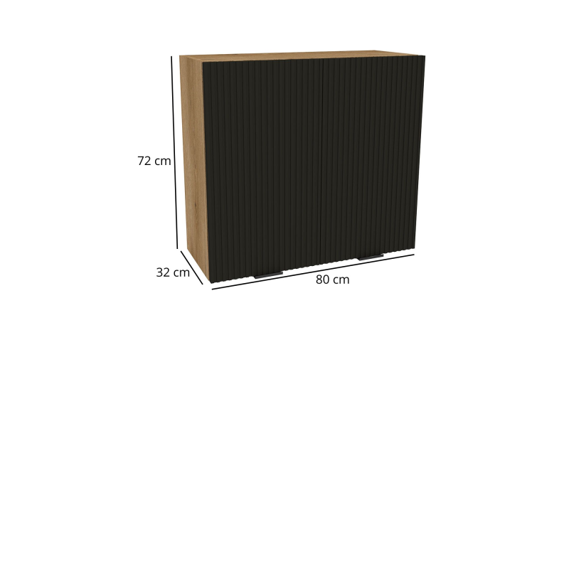 Szafka kuchenna BOSTON G2-80 dąb evok / Ryfla PVC czarny mat | Mebelbos — zdjęcie 3 Szafka kuchenna BOSTON G2-80 dąb evok / Ryfla PVC czarny mat | Mebelbos — zdjęcie 3